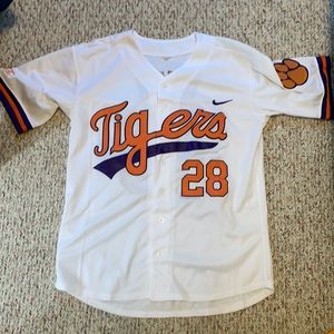 Clemson Tigers baseball jersey with Beer #28 on the back.